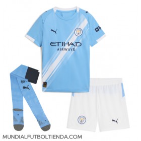 Camiseta Manchester City Rodri Hernandez #16 Primera Equipación Replica 2025-26 para niños mangas cortas (+ Pantalones cortos)